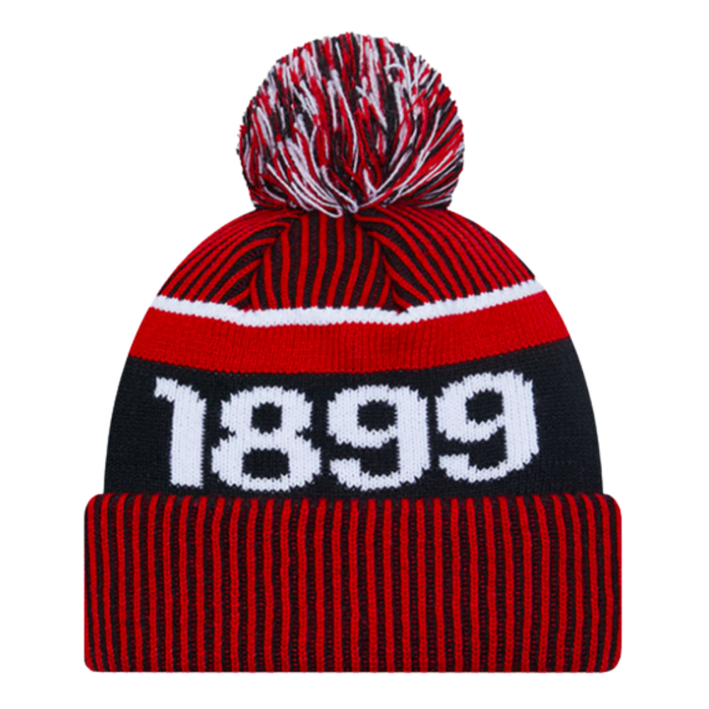 2023-2024 AC Milan Bobble Knit Beanie Hat (Red)