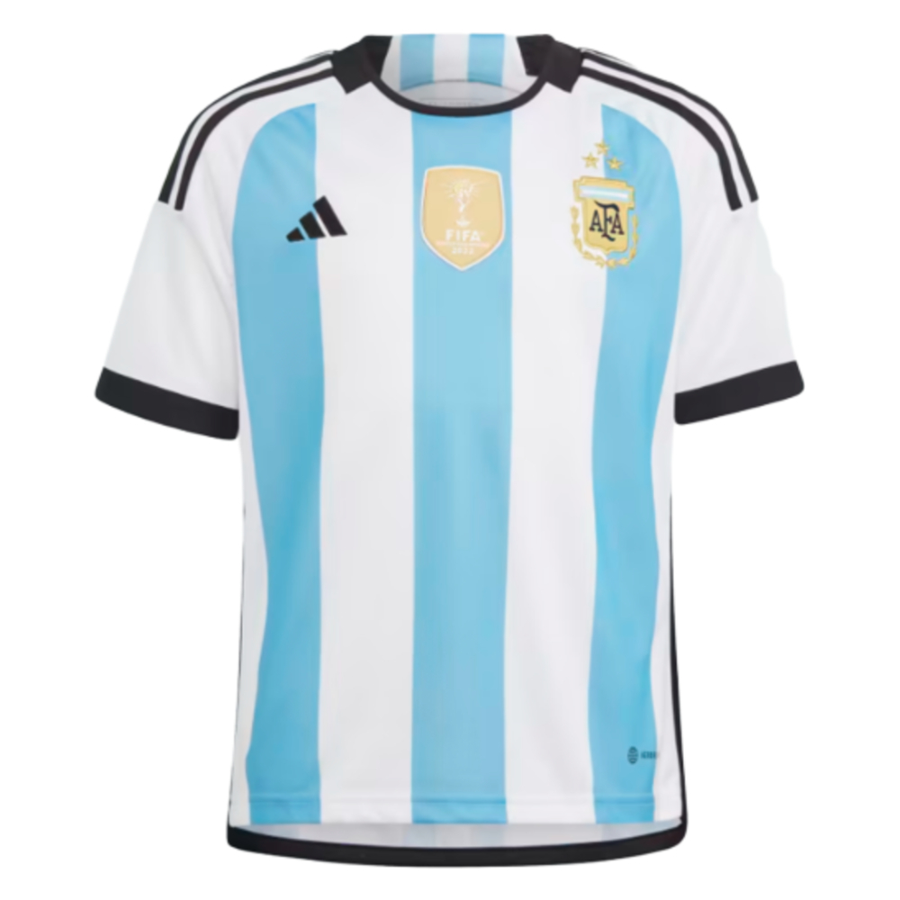 Argentina 2022 World Cup Winners Home Shirt - Kids (J ALVAREZ 9)