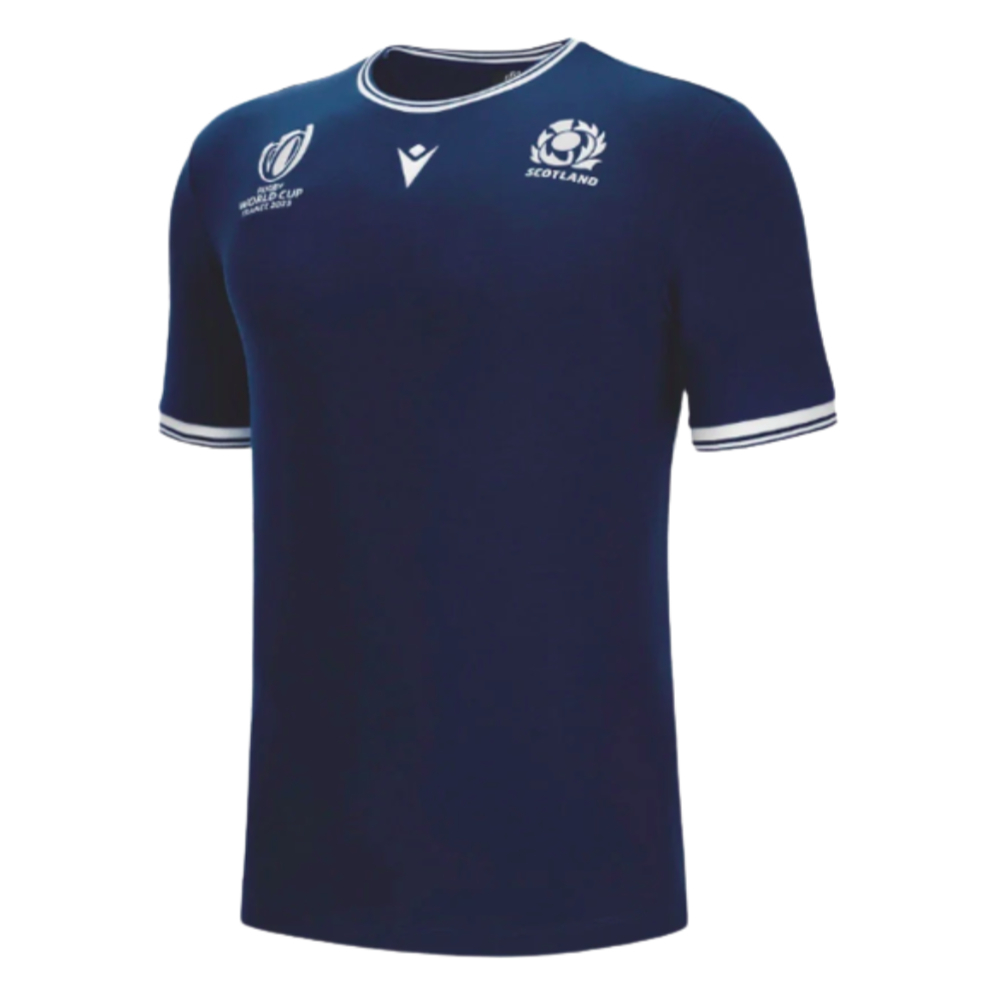 2023-2024 Scotland Rugby Polycotton Tee (Navy) - Kids (Your Name)