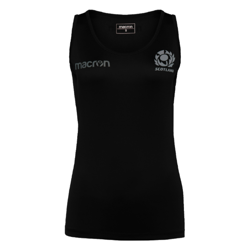 2023-2024 Scotland Rugby Training Singlet (Black) - Ladies (Your Name)