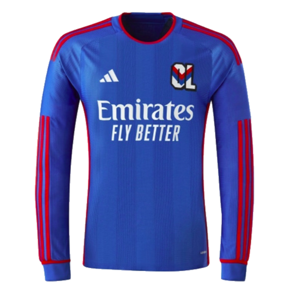 2023-2024 Olympique Lyon Long Sleeve Away Shirt (Kumbedi 20)