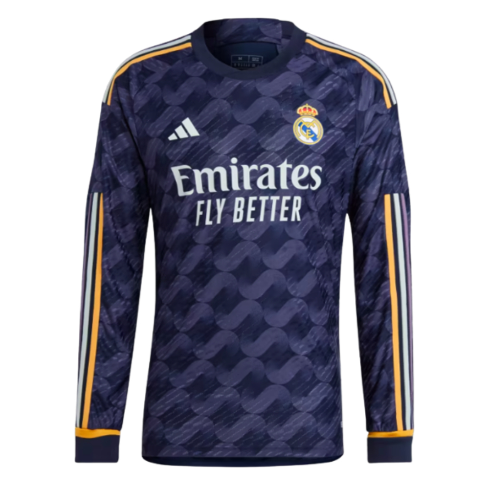 2023-2024 Real Madrid Authentic Long Sleeve Away Shirt (Vini Jr 7)