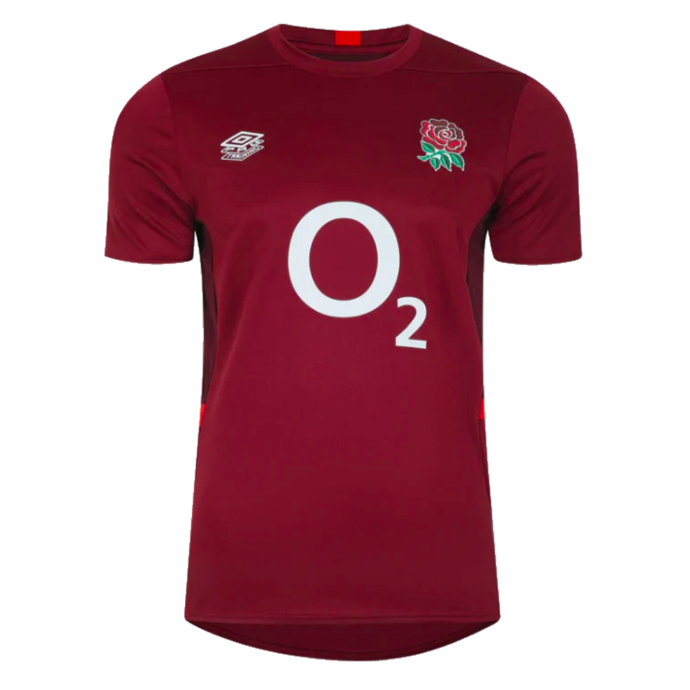 2023-2024 England Rugby Gym Tee (Tibetan Red) (Your Name)