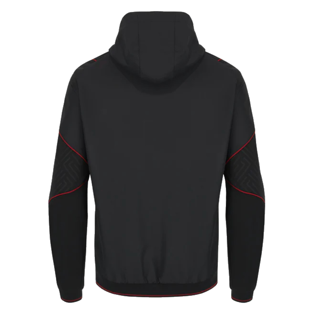 2023-2024 Wales Rugby Hooded WRU Full Zip Sweatshirt (Black) - Kids