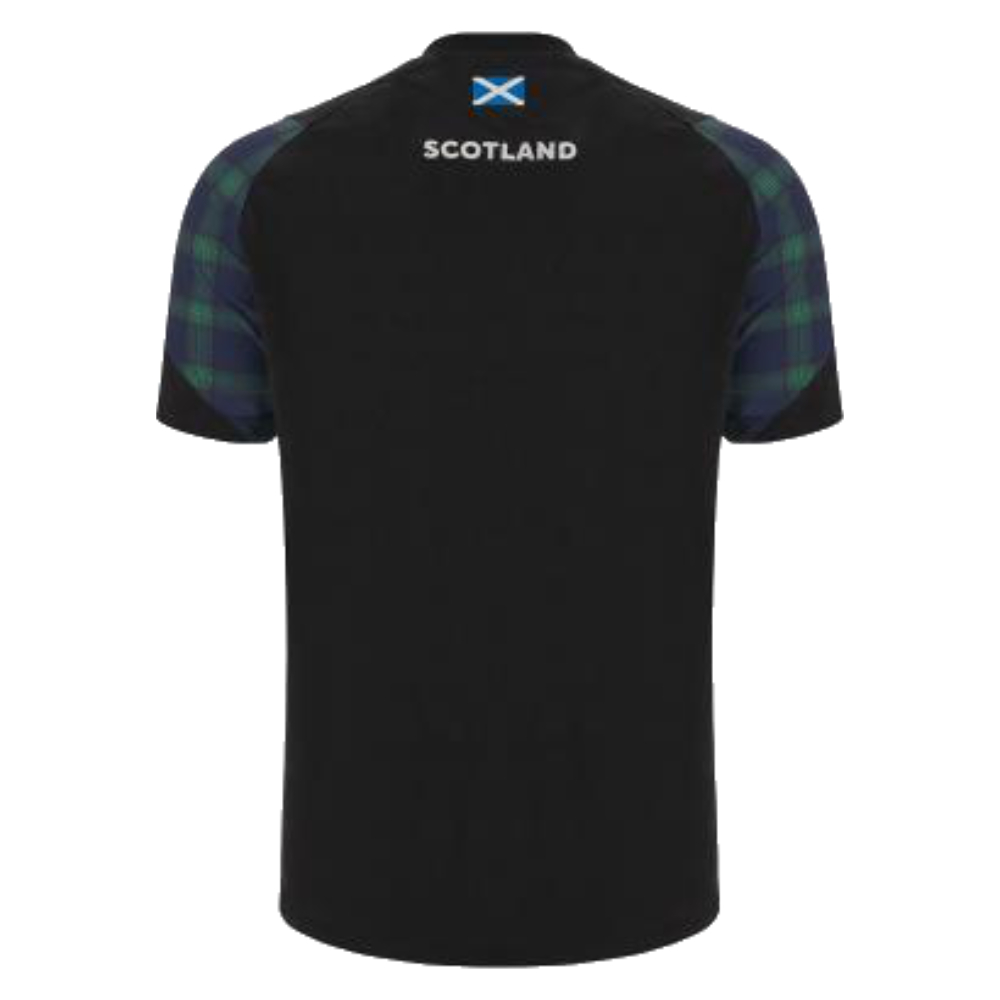 2023-2024 Scotland Rugby Travel Polycotton T-Shirt (Black) (Your Name)