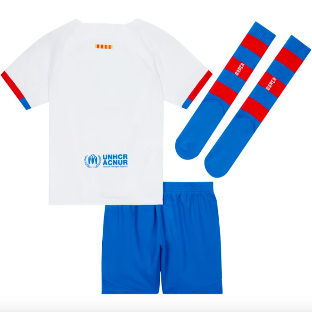 2023-2024 Barcelona Away Little Boys Mini Kit (Bronze 15)