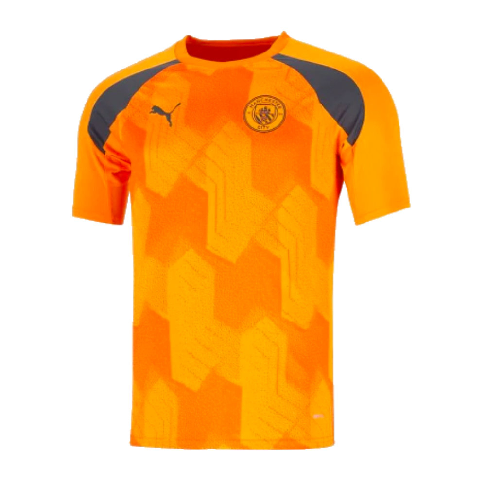 2023-2024 Man City Pre-Match Jersey (Orange) (Doku 11)