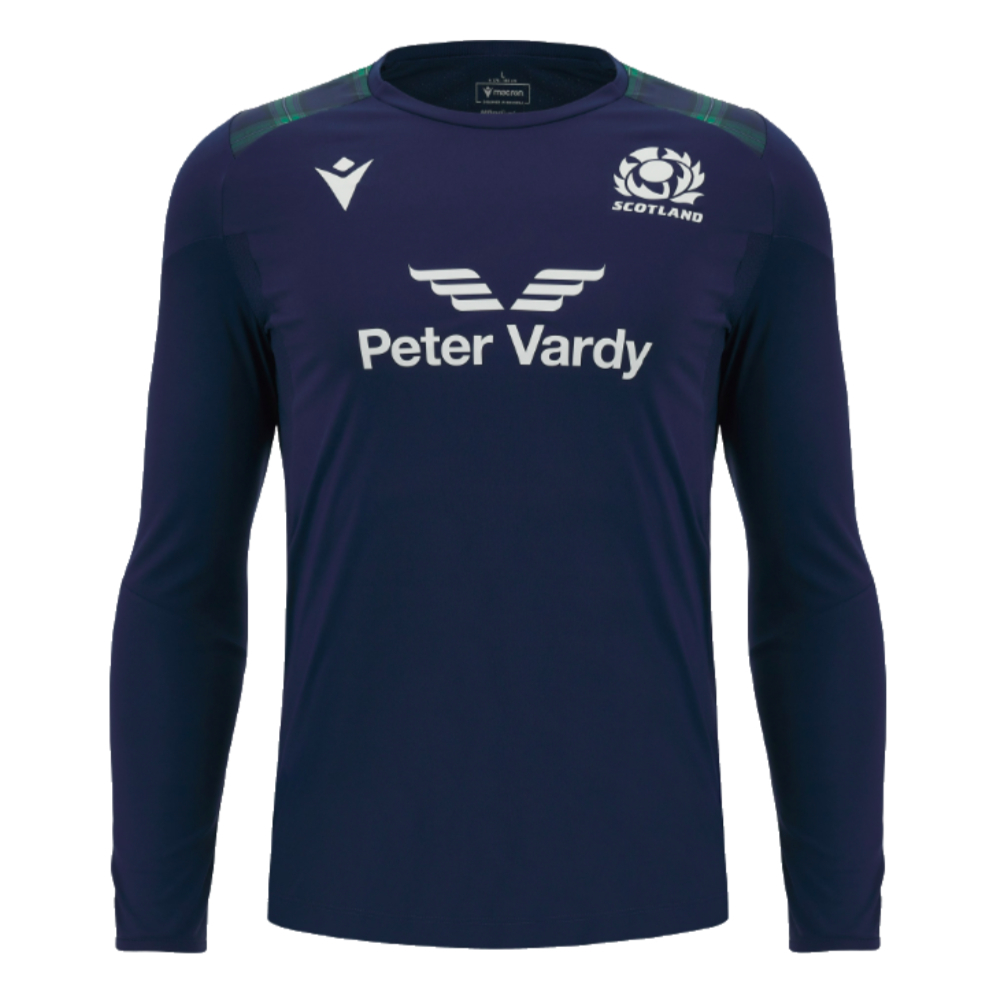 2023-2024 Scotland Rugby Long Sleeve Training Tee (Navy) (Your Name)