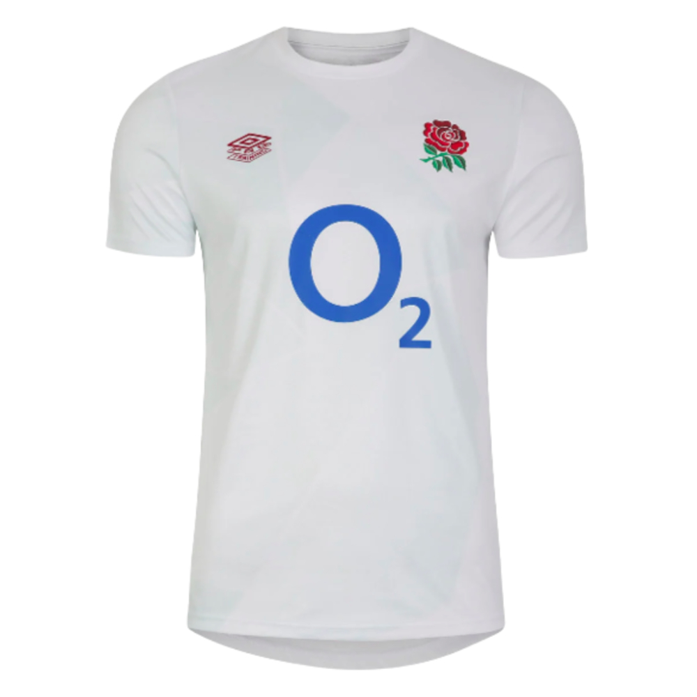 2023-2024 England Rugby Warm Up Jersey (Brilliant White) (Leonard 1)