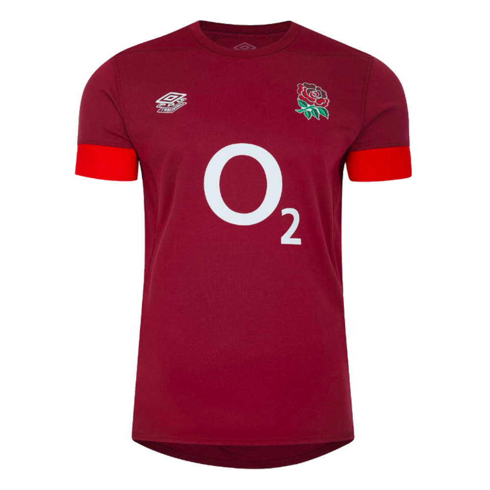 2023-2024 England Rugby Relaxed Training Shirt (Tibetan Red) (Johnson 4)