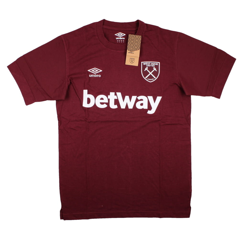 2023-2024 West Ham Leisure Tee (Tawny Port) (CRESSWELL 3)