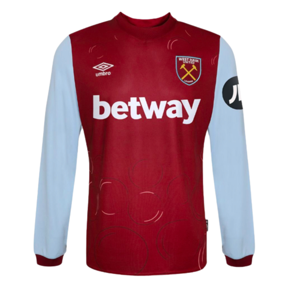 2023-2024 West Ham Long Sleeve Home Shirt (MOORE 6)