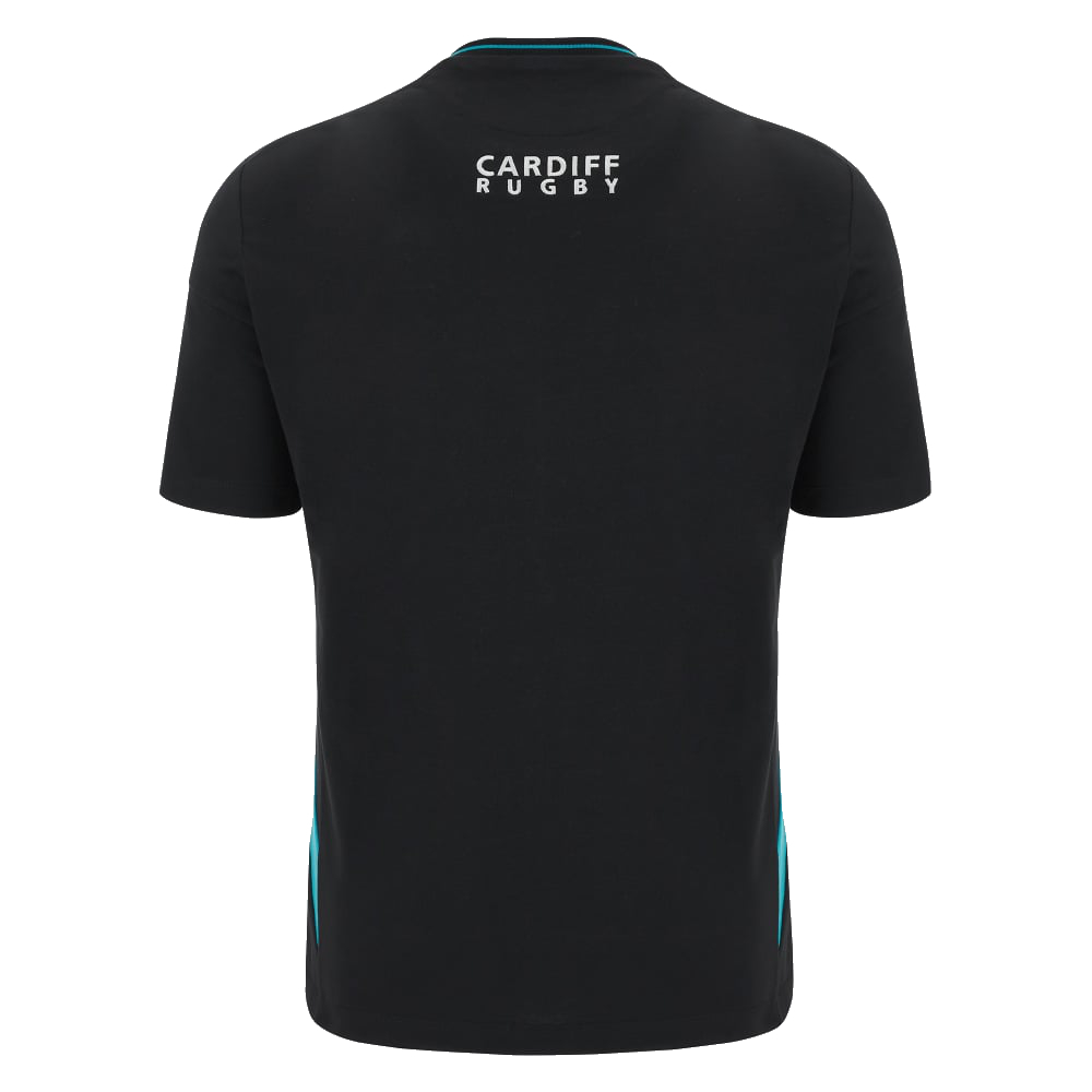 2023-2024 Cardiff Blues Travel Rugby T-Shirt (Black) (Your Name)