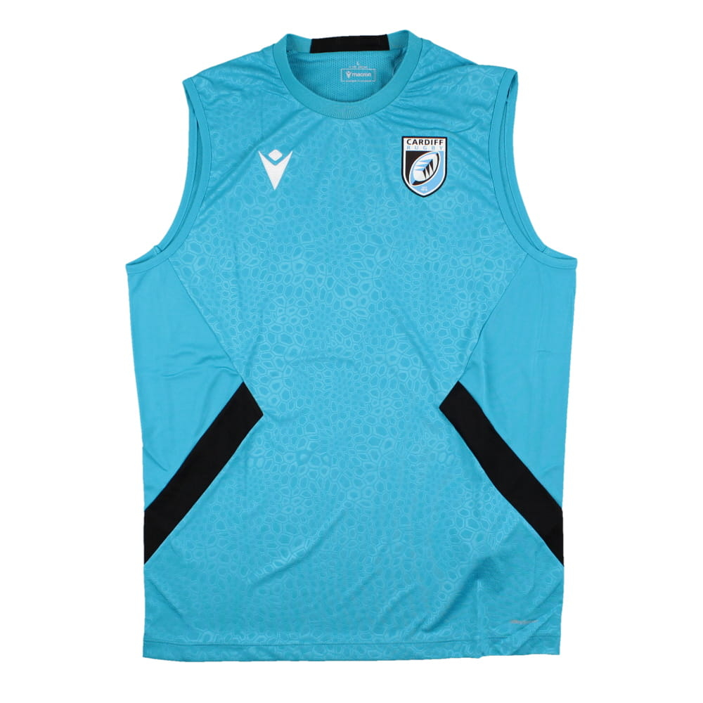 2023-2024 Cardiff Blues Rugby Training Vest (Aqua) (Your Name)