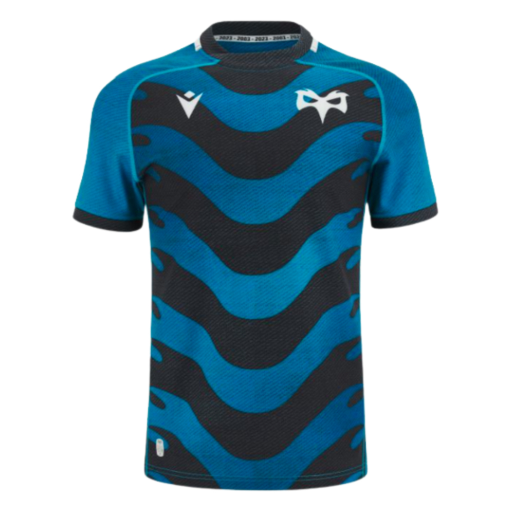 2023-2024 Ospreys Rugby Slim Fit Training Jersey (Blue) (Your Name)