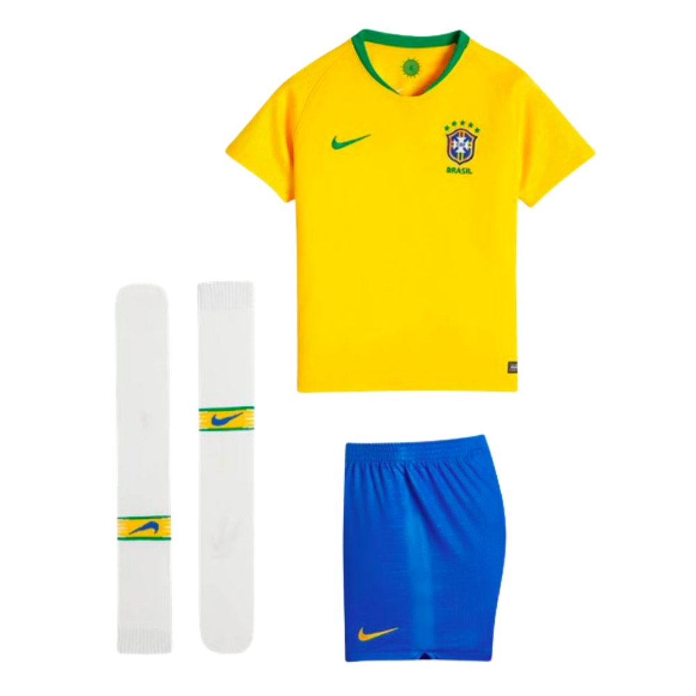 2018-2019 Brazil Little Boys Home Kit (Willian 19)