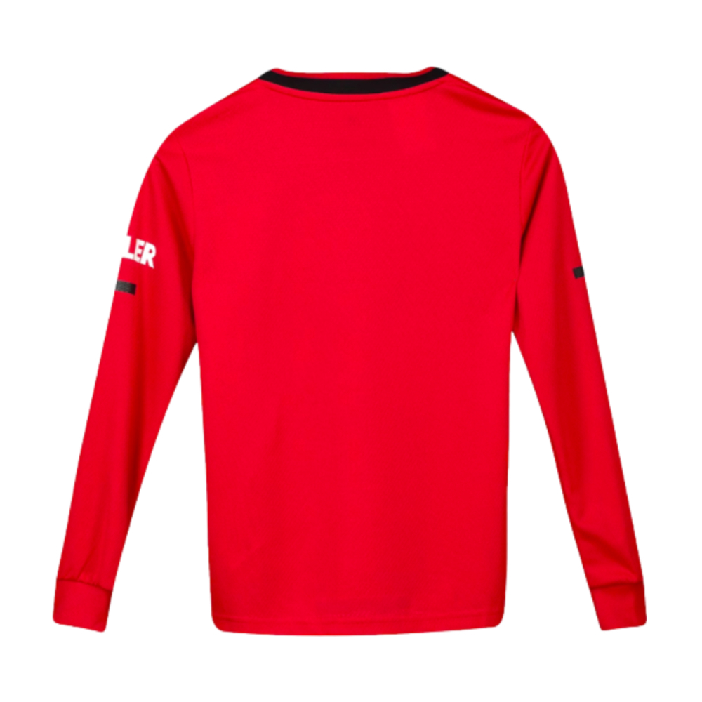 2019-2020 Man Utd Long Sleeve Home Shirt (Kids) (Pogba 6)