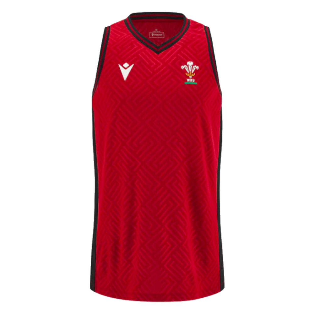 2023-2024 Wales Rugby Basketball Singlet (Black) (Your Name)