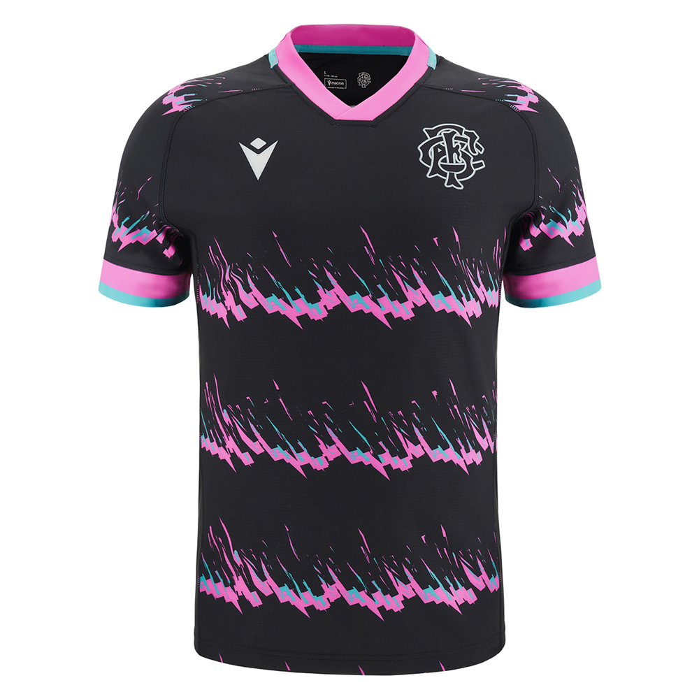 2024-2025 Barbarians Rugby Training Jersey (Black-Pink) (Your Name)