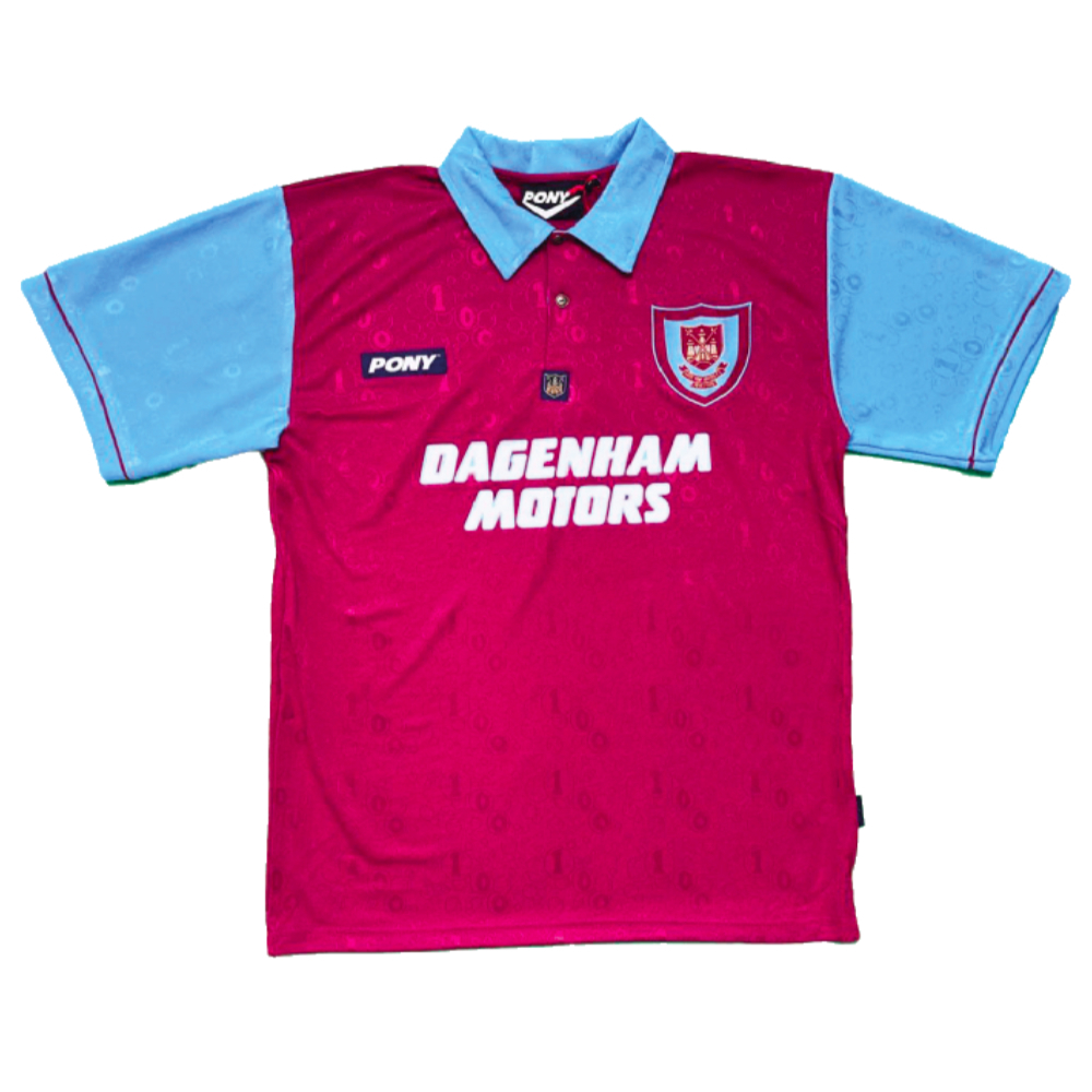 1995-1996 West Ham Centenary Pony Home Shirt (MOORE 6)