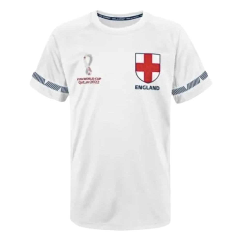 2022 England Official World Cup Poly Tee (White) (Your Name)