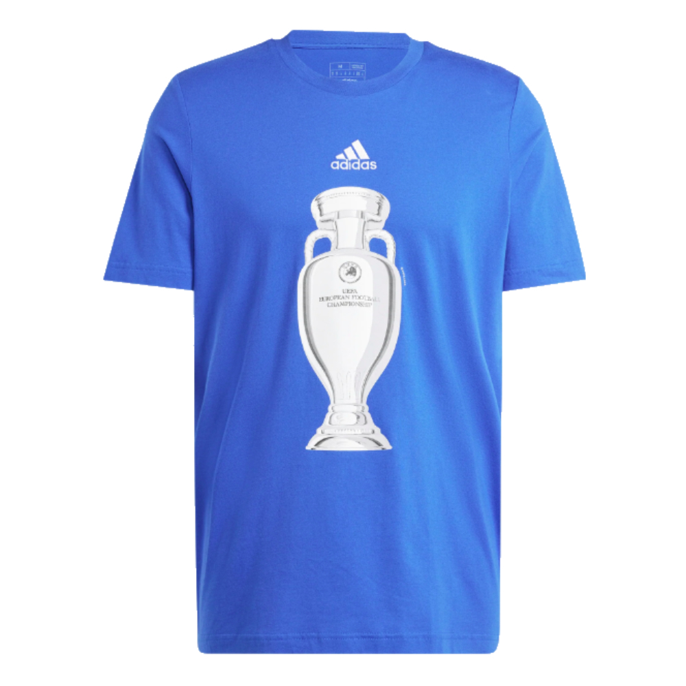adidas Euro 2024 Official Emblem Trophy T-Shirt - Blue (Your Name)