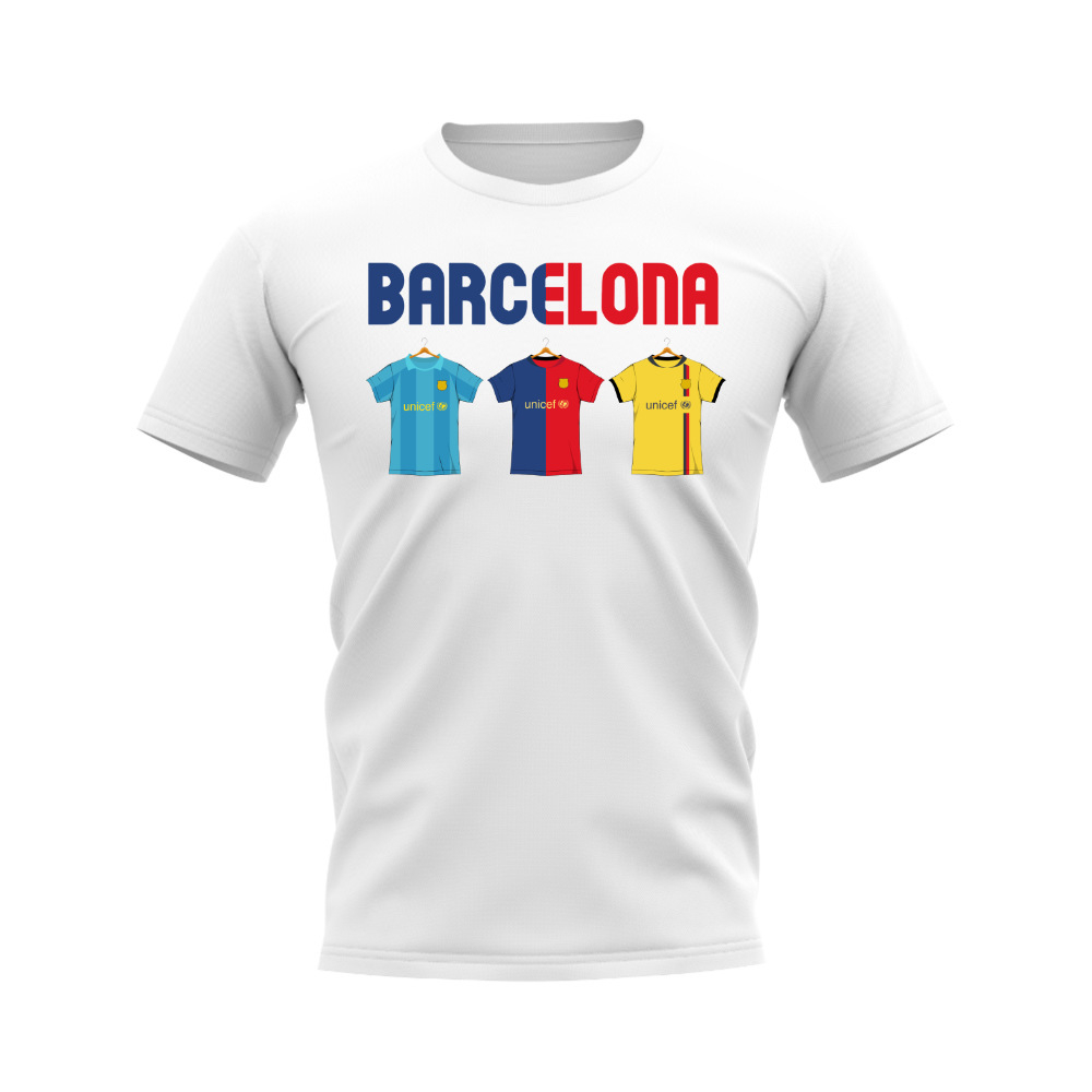 Barcelona 2008-2009 Retro Shirt T-shirt - Text (White) (Messi 10)