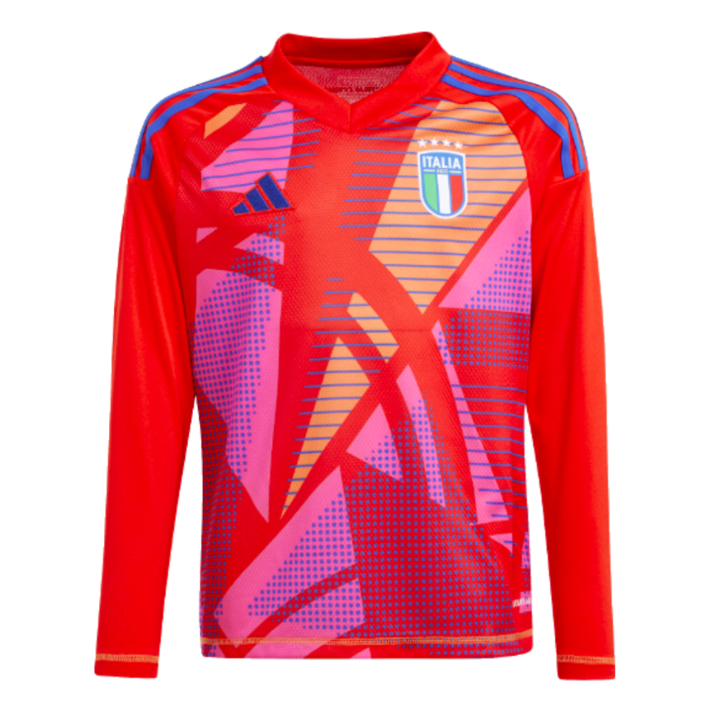 2024-2025 Italy Home Goalkeeper Shirt (Red) - Kids (Vicario 12)