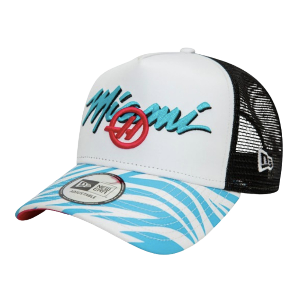 2024 Haas Miami Race Special White 9FORTY A-Frame Trucker Cap