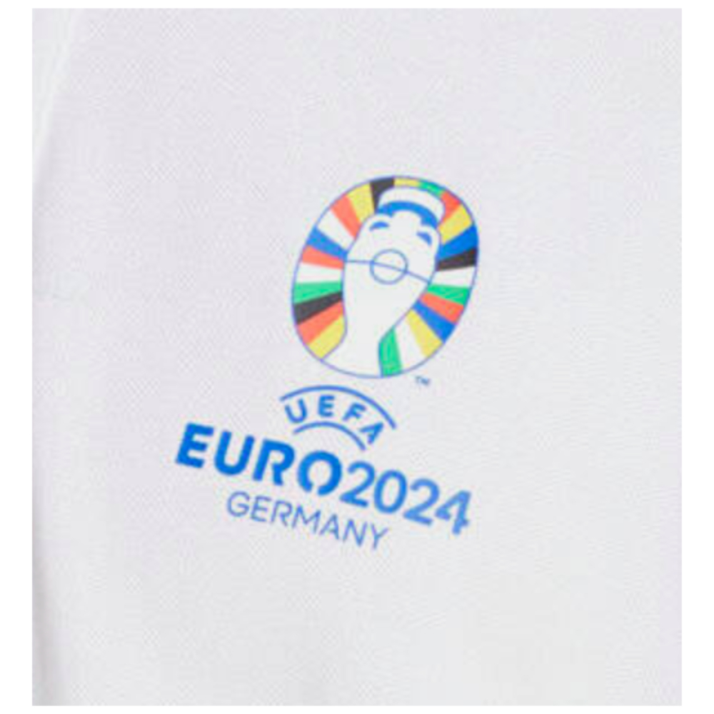 adidas EUR 2024 Official Emblem Polo Shirt (White)