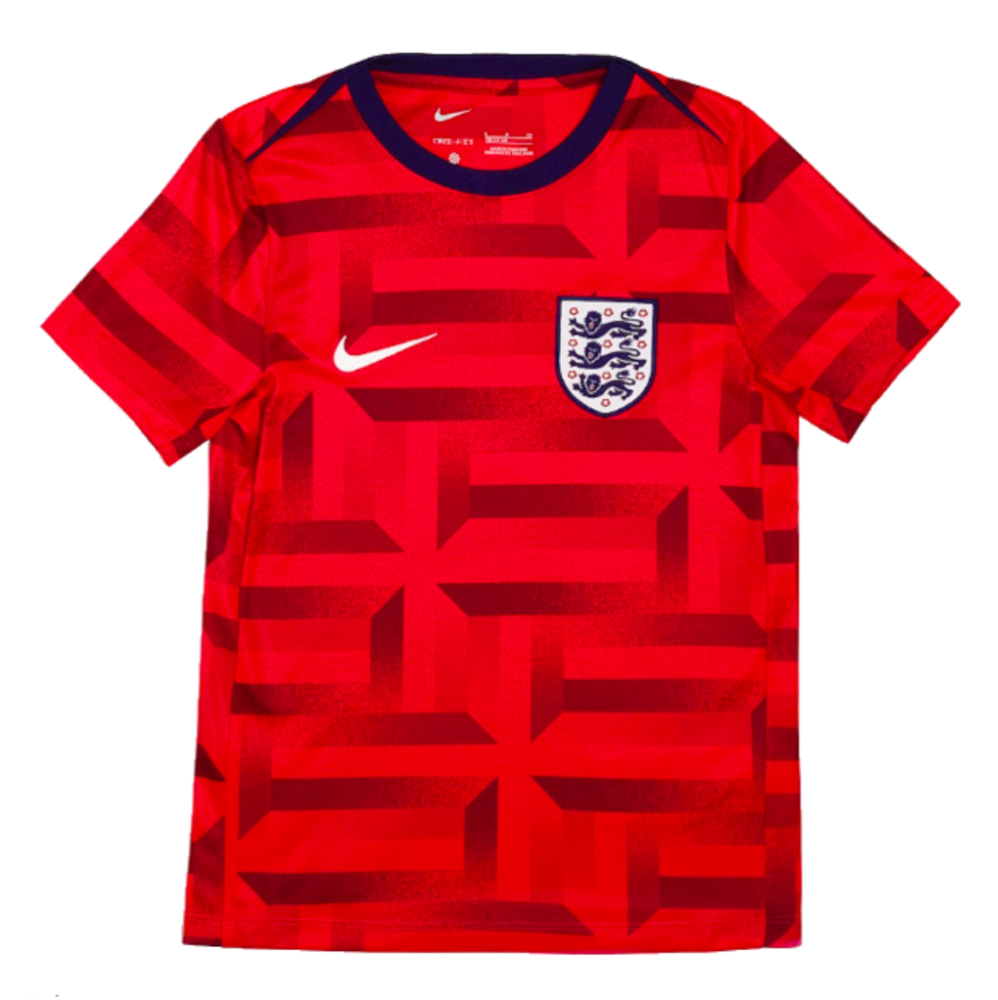 2024-2025 England Academy Pro Pre-Match Top (Siren Red) - Kids (Gascoigne 8)