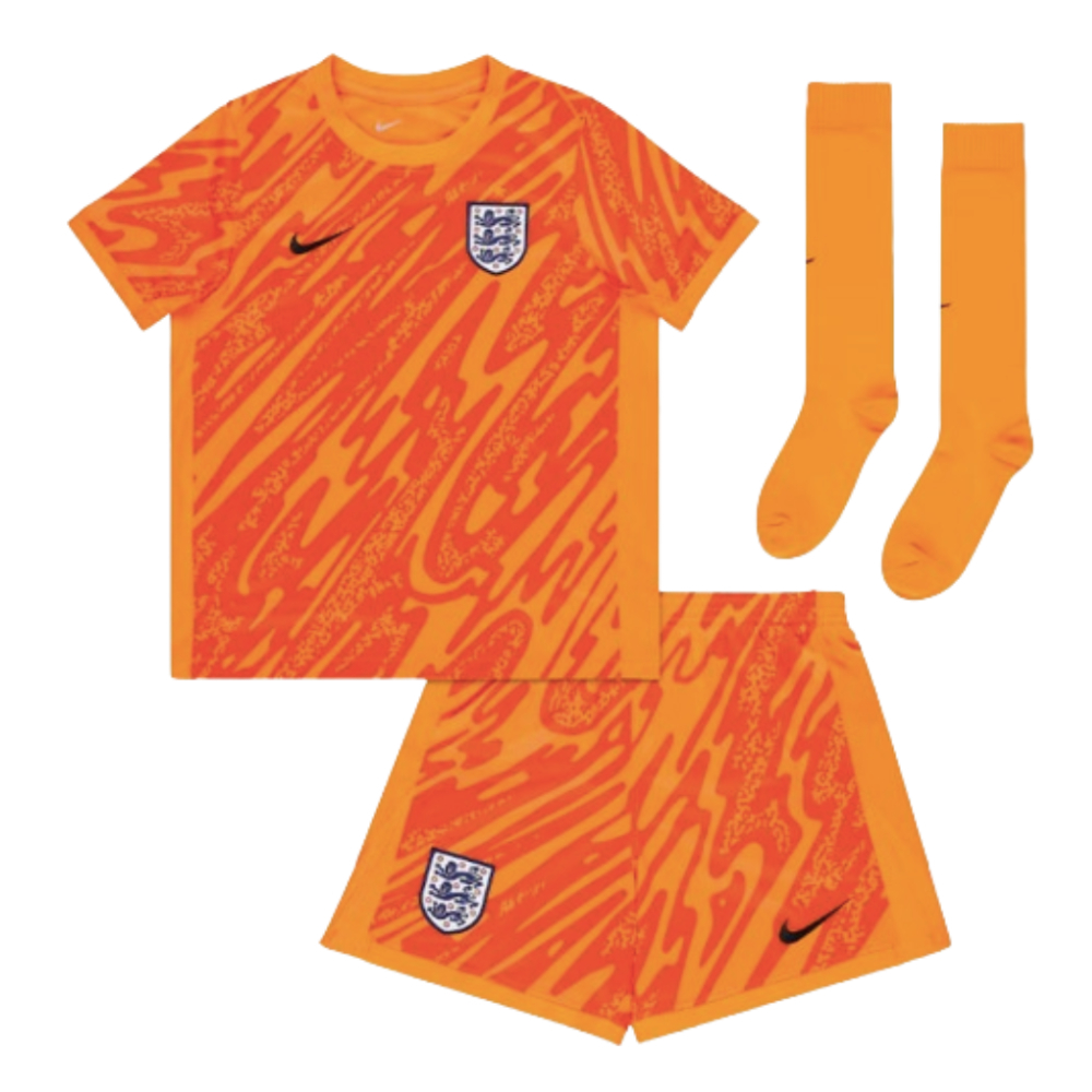 2024-2025 England Home Goalkeeper Mini Kit (Your Name)