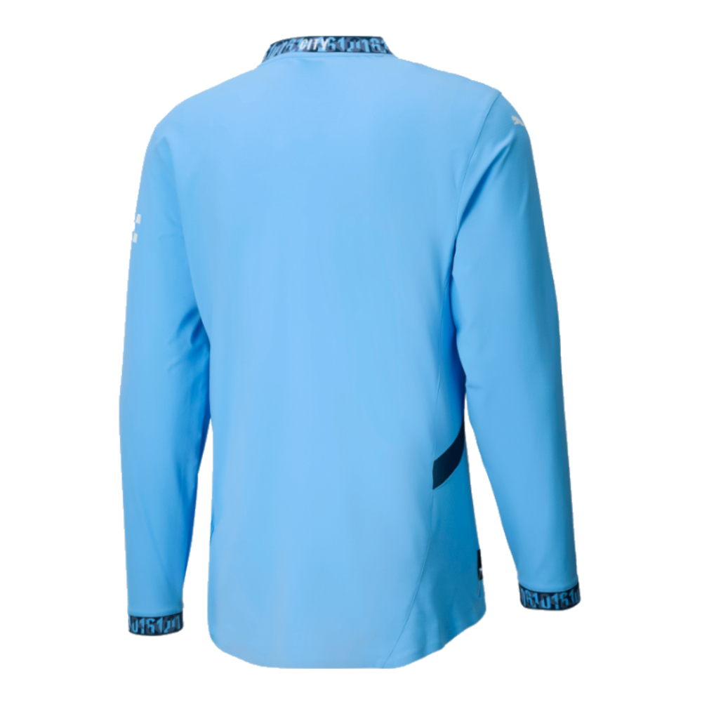 2024-2025 Man City Authentic Long Sleeve Home Shirt (Kelly 9)