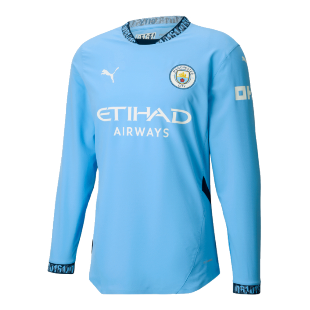 2024-2025 Man City Authentic Long Sleeve Home Shirt (Grealish 10)