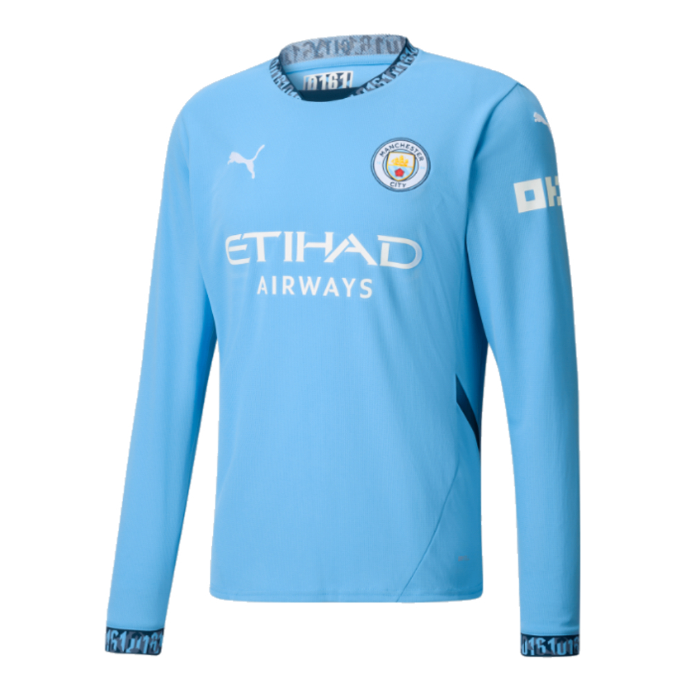 2024-2025 Man City Home Long Sleeve Shirt (Greenwood 5)