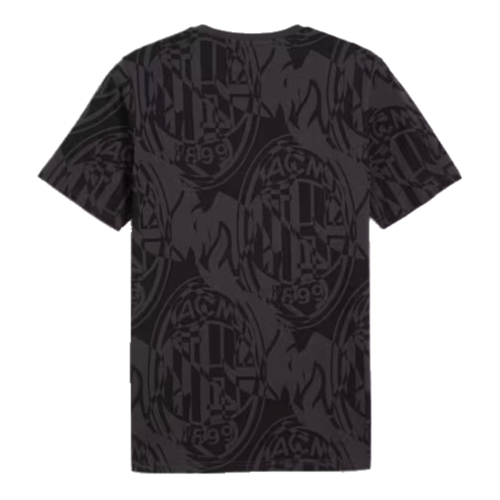 2024-2025 AC Milan ftblCulture Tee AOP (Black) (Tomori 23)