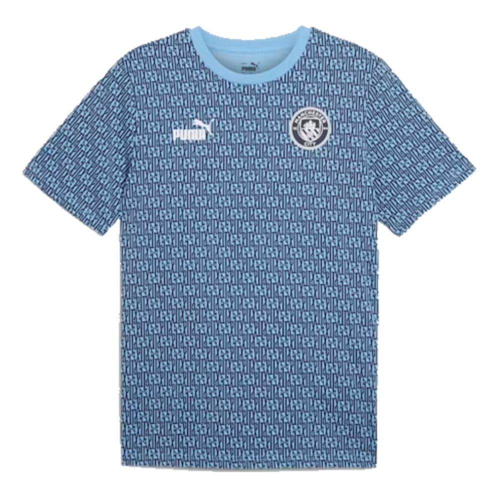 2024-2025 Man City ftblCulture Tee AOP (Navy) (Kun Aguero 10)