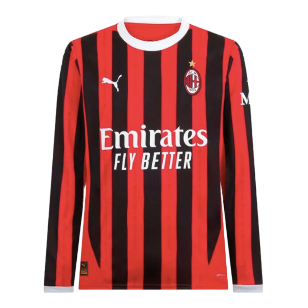 2024-2025 AC Milan Home Long Sleeve Shirt (E.Royal 22)