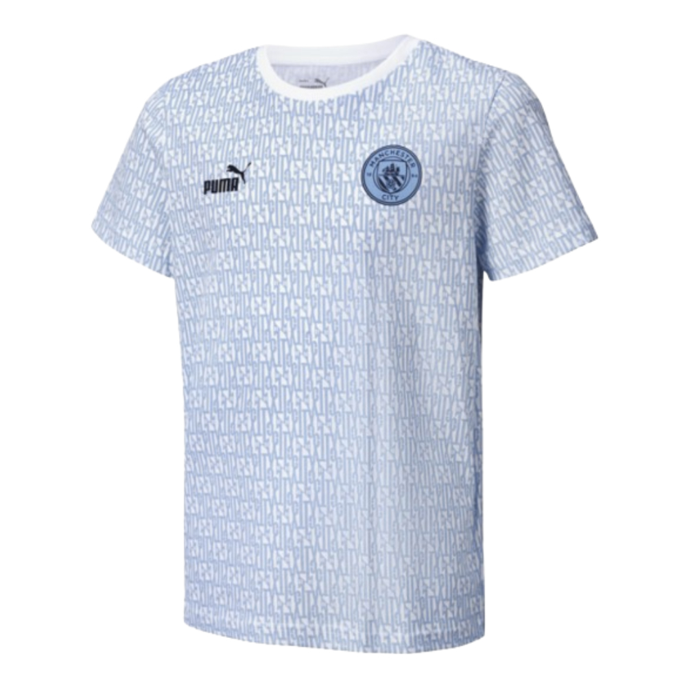 2024-2025 Man City ftblCulture Tee AOP (Light Blue) - Kids (Toure Yaya 42)