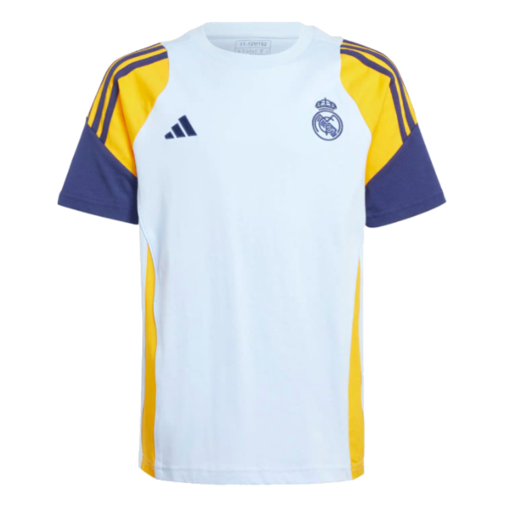 2024-2025 Real Madrid Training Tee (Glow Blue) - Kids (Mbappe 9)