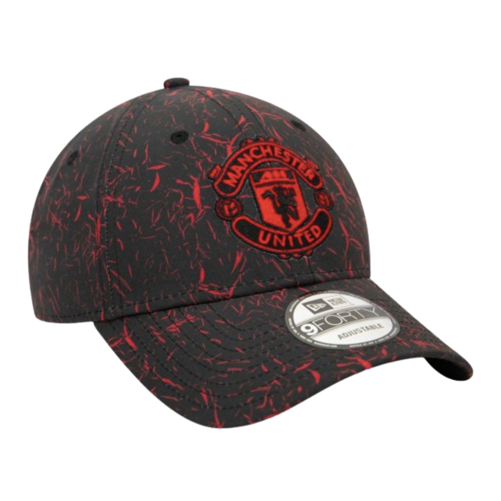 Manchester United AOP 9FORTY Crinkle Cap (Black-Scarlet)