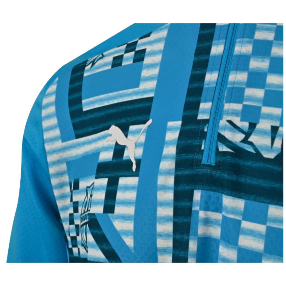 2024-2025 Marseille Prematch 1/4 Zip Top (Bleu Azur)