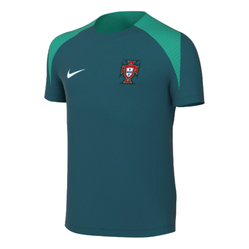 2024-2025 Portugal Dri-FIT Strike Training Shirt (Green) - Kids (Joao Neves 15)