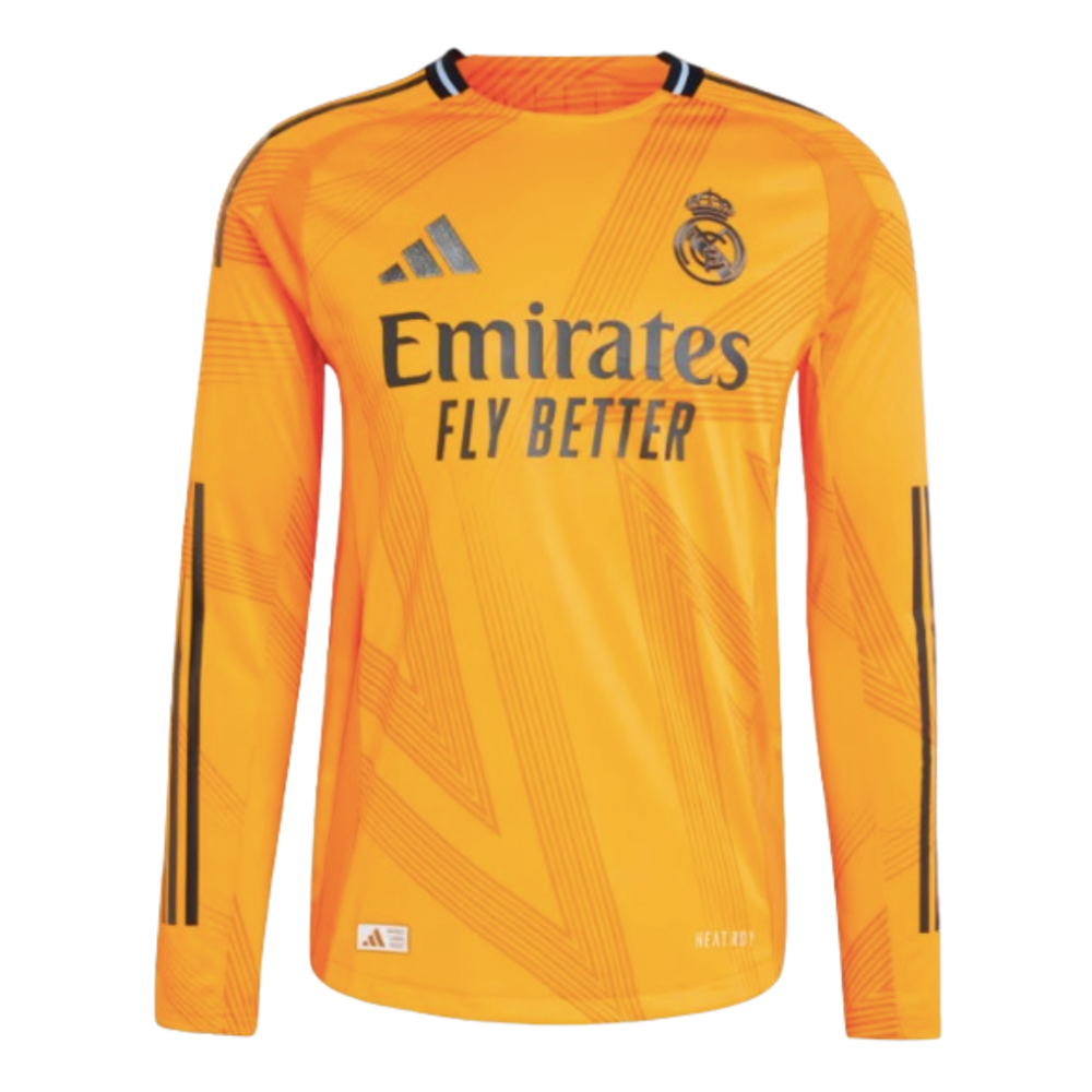 2024-2025 Real Madrid Authentic Long Sleeve Away Shirt (Tchouameni 14)