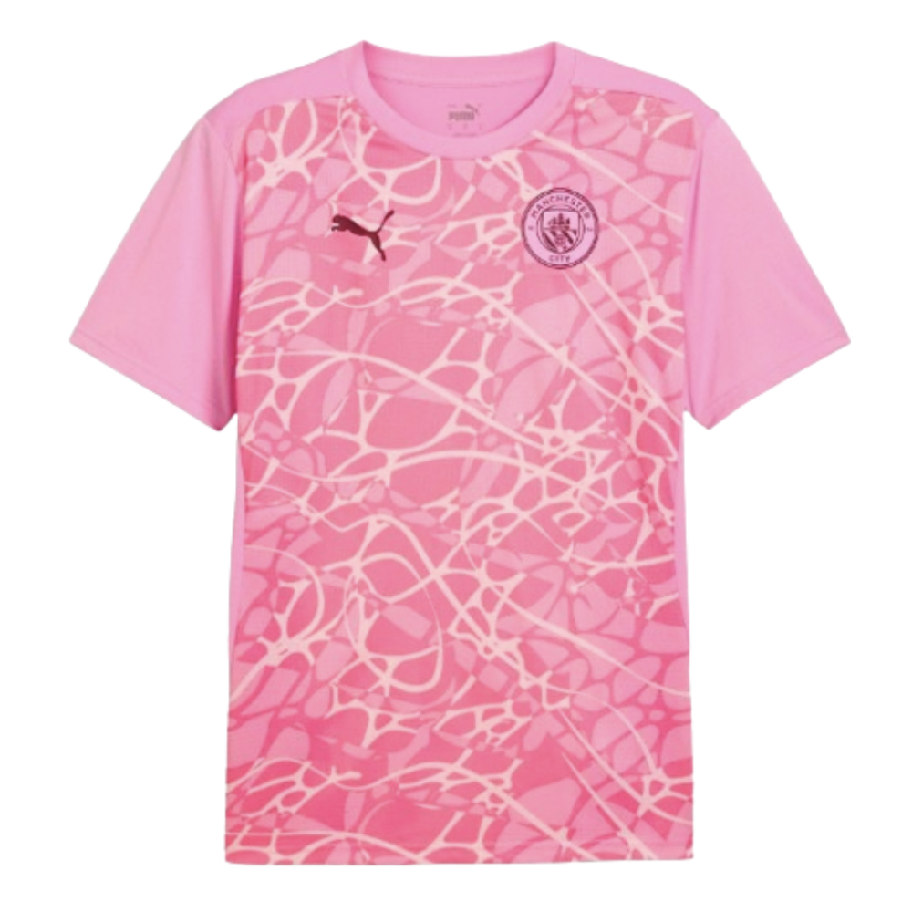 2024-2025 Man City Pre-Match Shirt (Pink) (J.Alvarez 19)