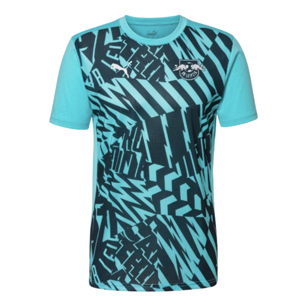 2024-2025 Red Bull Leipzig Pre-Match SS Shirt (Aqua) (Baumgartner 14)