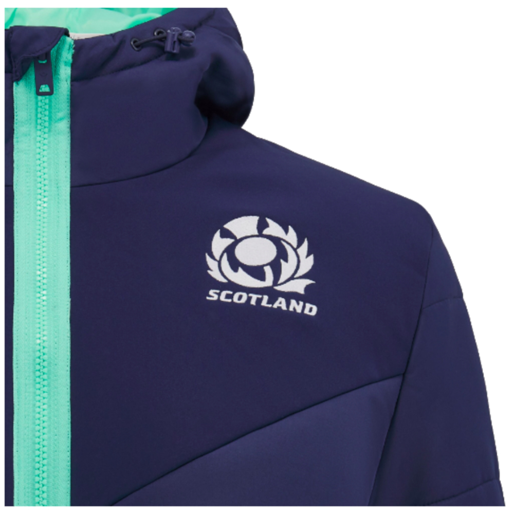 2024-2025 Scotland Rugby 3/4 Length Padded Jacket (Navy) - Kids