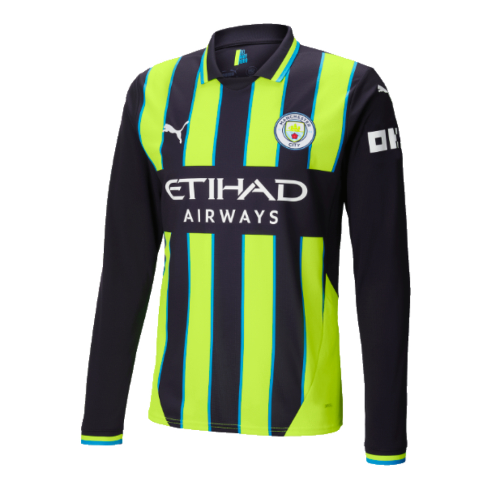 2024-2025 Man City Away Long Sleeve Authentic Shirt (Grealish 10)