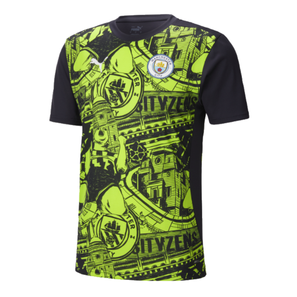 2024-2025 Man City Pre-Match Shirt (Yellow Glow) (Kelly 9)