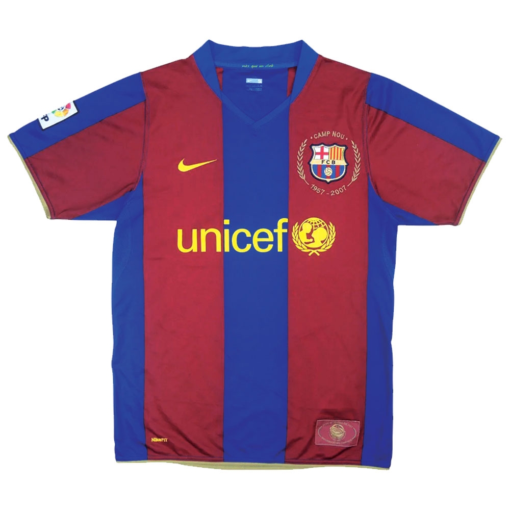 Barcelona 2007-08 Home Shirt (XL) (Excellent) (Messi 19)